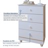 Quarto de Bebê Completo 100% MDF com Guarda Roupa 3 Portas, Cômoda e Berço Mini Cama Life Espresso Móveis - 10