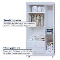 Quarto de Bebê Completo 100% MDF com Guarda Roupa 3 Portas, Cômoda e Berço Mini Cama Life Espresso Móveis - 8