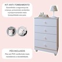 Ver imagem 6 de Quarto de Bebê Completo 100% MDF com Guarda Roupa 3 Portas, Cômoda e Berço Mini Cama Life