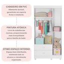Ver imagem 5 de Quarto de Bebê Completo 100% MDF com Guarda Roupa 3 Portas, Cômoda e Berço Life Espresso Móveis