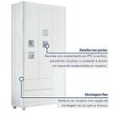 Ver imagem 2 de Quarto de Bebê Completo 100% MDF com Guarda Roupa 3 Portas, Cômoda e Berço Life Espresso Móveis Branco