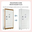 Ver imagem 2 de Quarto de Bebê Completo 100% MDF com Guarda Roupa 3 Portas, Cômoda e Berço Life Espresso Móveis