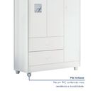 Ver imagem 5 de Quarto de Bebê Completo 100% MDF com Guarda Roupa 3 Portas, Cômoda e Berço Life Espresso Móveis Branco