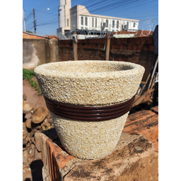 Vaso de Barro Areia Terrilho 16cm:Bege - 3