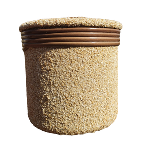 Vaso de Barro Areia Terrilho 16cm:Bege