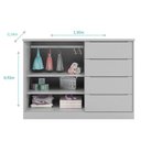 Ver imagem 6 de Jogo de Quarto Infantil Pietra com Guarda Roupa e Cômoda Cinza Pr Baby Cinza