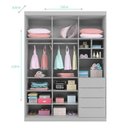 Ver imagem 4 de Jogo de Quarto Infantil Pietra com Guarda Roupa e Cômoda Cinza Pr Baby Cinza