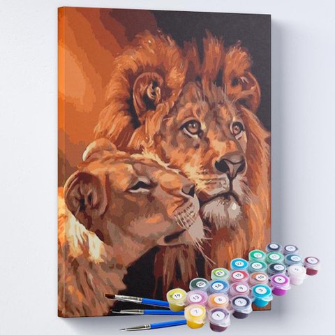 Kit Pintura Terapêutica - Casal de Leões