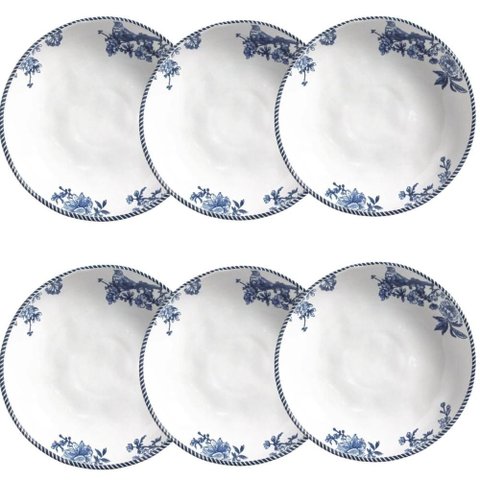 Jogo 6 Pratos Fundos 22,5cm Branco Cerâmica 830ml Bio Rouxin
