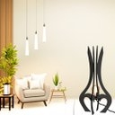 Ver imagem 2 de Luminária de Chão Mdf Palace:preto/kit com 2 - 75x40cm e 60x30cm