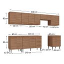 Ver imagem 4 de Cozinha Completa Modulada Mercedes 300cm com Aéreo e Balcão Cozinha - Madeirada Inteira