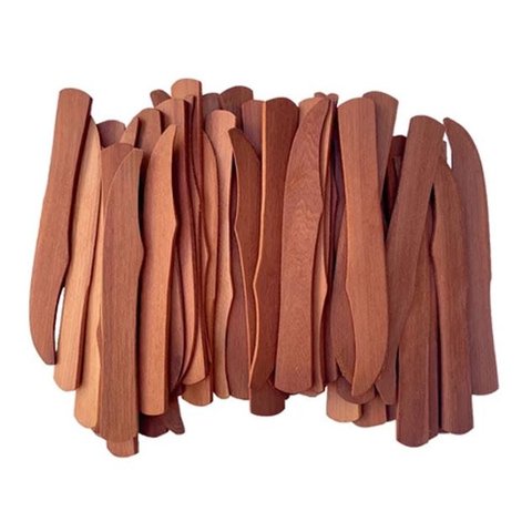 Kit 100 Peças Faquinha de Pau Madeira 16 cm