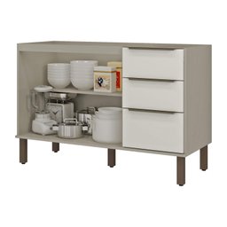 Balcão para Pia de Cozinha 2 Portas 3 Gavetas 120cm Verace Espresso Móveis - 2