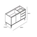 Ver imagem 4 de Balcão para Pia de Cozinha 2 Portas 3 Gavetas 120cm Verace Espresso Móveis