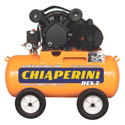Compressor Ar CHIAPERINI Portatil 10 REX.T 140PSI 10 Pés 50L 2HP com Rodas - Bivolt