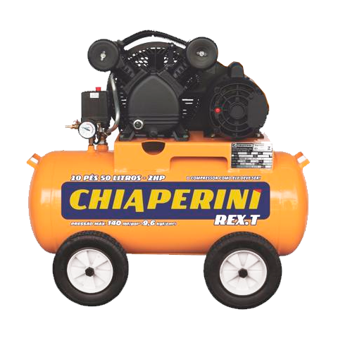 Compressor Ar CHIAPERINI Portatil 10 REX.T 140PSI 10 Pés 50L 2HP com Rodas - Bivolt
