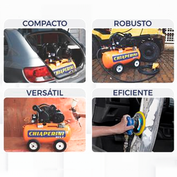 Compressor Ar CHIAPERINI Portatil 10 REX.T 140PSI 10 Pés 50L 2HP com Rodas - Bivolt - 3 Compressor Ar CHIAPERINI Portatil 10 REX.T 140PSI 10 Pés 50L 2HP com Rodas - Bivolt - 3