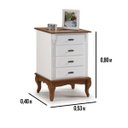 Ver imagem 3 de Mesa de Cabeceira 4 Gavetas Pés Luis Xv em Madeira Cor Branco/Imbuia