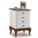 Ver imagem 2 de Mesa de Cabeceira 4 Gavetas Pés Luis Xv em Madeira Cor Branco/Imbuia