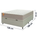 Ver imagem 6 de Cama Box Baú Casal Colchão Molas Qatar 138x188x63cm Bege/branco Inducol