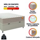 Ver imagem 7 de Cama Box Baú Casal Colchão Molas Qatar 138x188x63cm Bege/branco Inducol