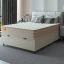 Ver imagem 4 de Cama Box Baú Casal Colchão Molas Qatar 138x188x63cm Bege/branco Inducol