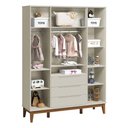 Ver imagem 2 de Guarda Roupa Infantil Classic Elfe Areia Acetinado Amadeirado - Reller