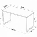 Ver imagem 3 de Mesa Madeira Quadros 1,20m Slin Marrom/Noce/Preto