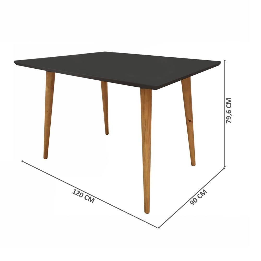 Mesa de Jantar 4 Lugares Veneza 1.20 Preto Casa D - 4