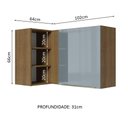 Ver imagem 3 de Armário Aéreo de Canto com Adega Acoplada Madesa Lux 1 Porta Rustic/Cinza
