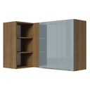 Ver imagem 1 de Armário Aéreo de Canto com Adega Acoplada Madesa Lux 1 Porta Rustic/Cinza