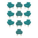 Ver imagem 1 de Kit 10 Poltronas Opala Sala Quarto Recepção Salão Suede Cor:azul Turquesa