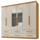 Ver imagem 1 de Guarda Roupa Casal 6 Portas com Espelho Mari 230 cm Cinamomo Areia Zanz