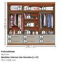 Ver imagem 3 de Guarda Roupa Casal 6 Portas com Espelho Mari 230 cm Cinamomo Areia Zanz