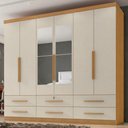 Ver imagem 2 de Guarda Roupa Casal 6 Portas com Espelho Mari 230 cm Cinamomo Areia Zanz