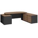 Ver mais imagens de Mesa para Escritório Tamburato 2 Portas 4 Gavetas Mason A02 Nogal Preto - Lyam Decor