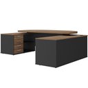 Ver imagem 6 de Mesa para Escritório Tamburato 2 Portas 4 Gavetas Mason A02 Nogal Preto - Lyam Decor