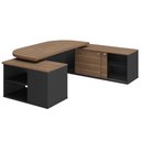 Ver imagem 7 de Mesa para Escritório Tamburato 2 Portas 4 Gavetas Mason A02 Nogal Preto - Lyam Decor