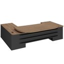 Ver imagem 1 de Mesa para Escritório Tamburato 2 Portas 4 Gavetas Mason A02 Nogal Preto - Lyam Decor