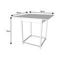 Ver imagem 2 de Mesa Industrial Mônaco 90x90 Ferro Preto Tampo Canela