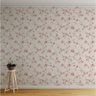 Papel de Parede Decorativo Floral Vinho com Fundo Rosa 3,0m - 2