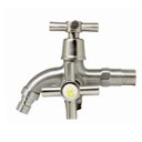 Ver imagem 4 de Torneira Lavanderia Tanque 2 Saídas Aço Inox 304 Escovado