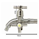 Ver imagem 3 de Torneira Lavanderia Tanque 2 Saídas Aço Inox 304 Escovado