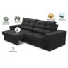 Sofá Retrátil e Reclinável 2 Lugares 1,50m com Molas Milena Suede Preto Rover & Beato - 3