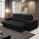 Ver imagem 1 de Sofá Retrátil e Reclinável 2 Lugares 1,50m com Molas Milena Suede Preto Rover & Beato