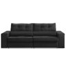 Sofá Retrátil e Reclinável 2 Lugares 1,50m com Molas Milena Suede Preto Rover & Beato - 4