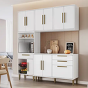 Ver imagem 1 de Cozinha Completa 10 Portas 2 Gavetas com Fruteira Lorena Kaiki Móveis - Branco