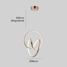 Pendente Lumier Micenas Cobre Led Integrado 36w 3 Temperaturas - 4