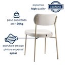 Ver imagem 6 de Kit 2 Cadeira Lavínia Bouclê para Sala de Jantar Gourmet:linho Bege/aço Champanhe