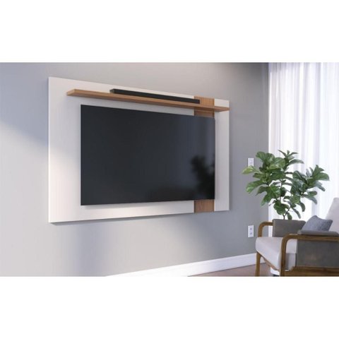 Painel para TV até 70 Polegadas Extensível com Prateleira Multimóveis Crcol-PTV028 Off White/